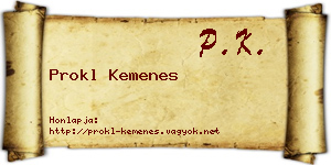 Prokl Kemenes névjegykártya